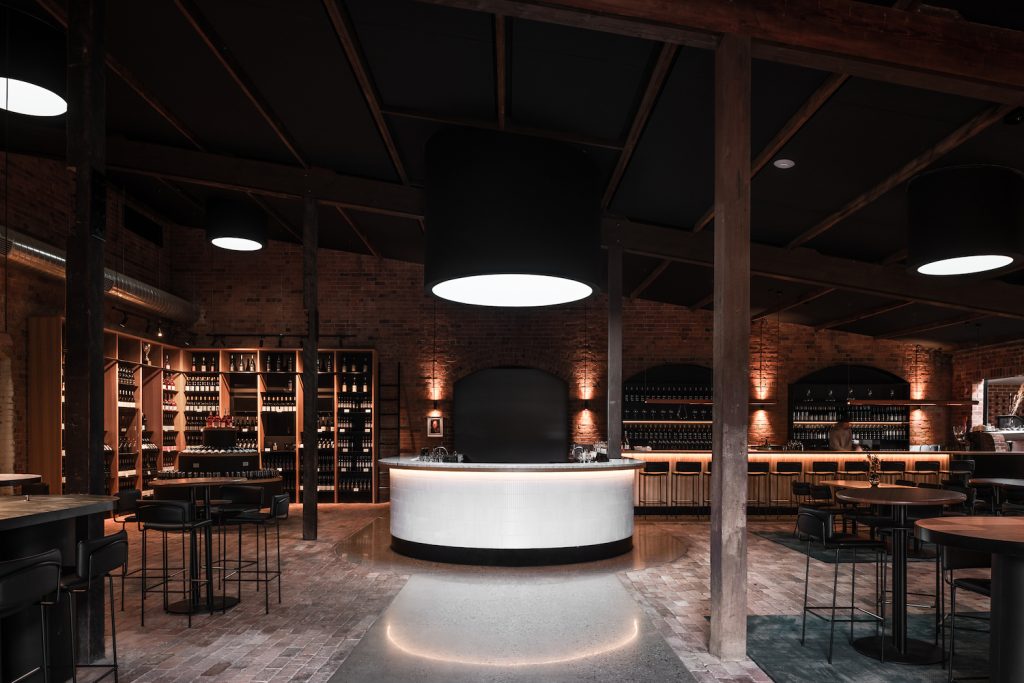 The interior of the redesigned All Saints Estate vineyard, designed by Technē Architecture + Design