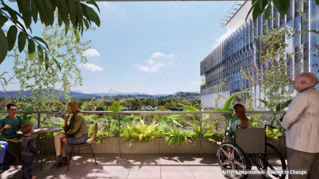 Calming balconies for inpatients and visiting families