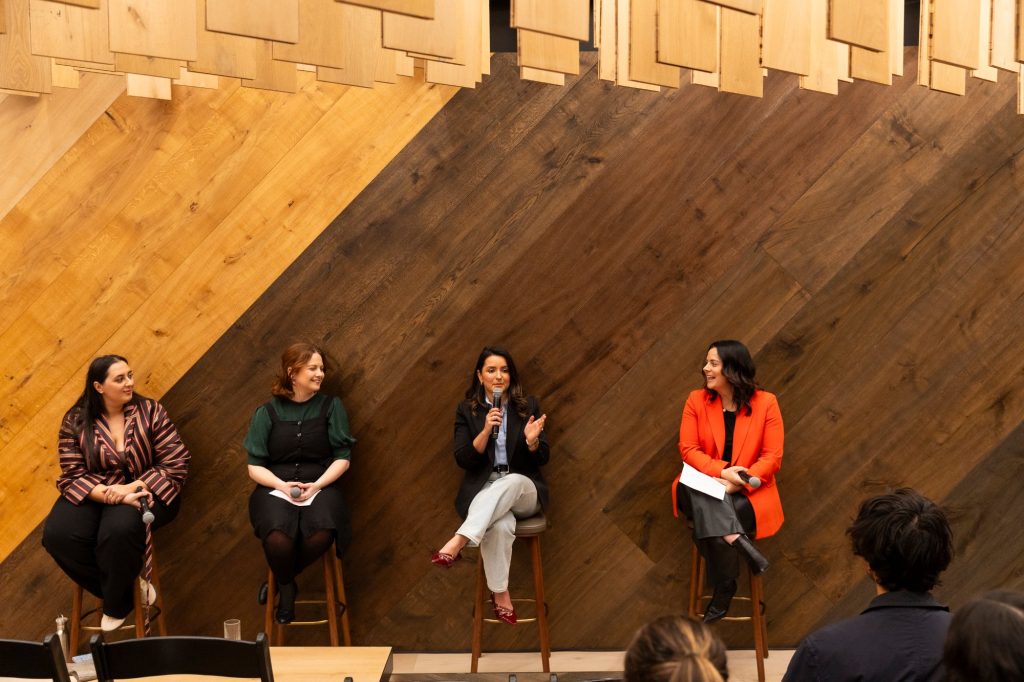 Left to right: Nancy Beka,  Jessamy Ferguson-Smith, Manuela Millan and Rebekah Spark at Master of Materials