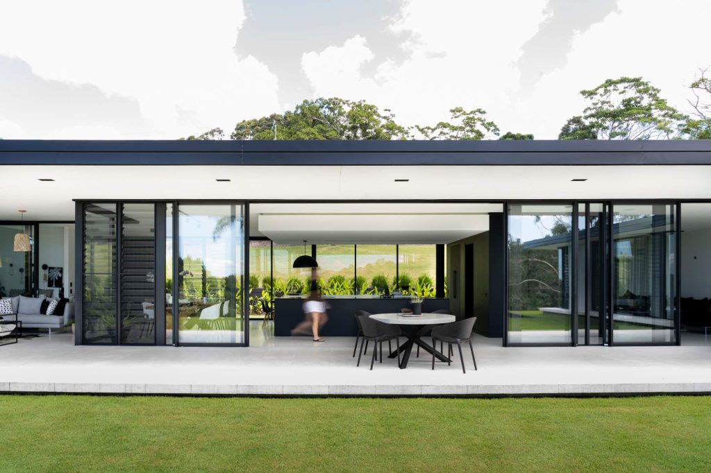 Glass house open to nature