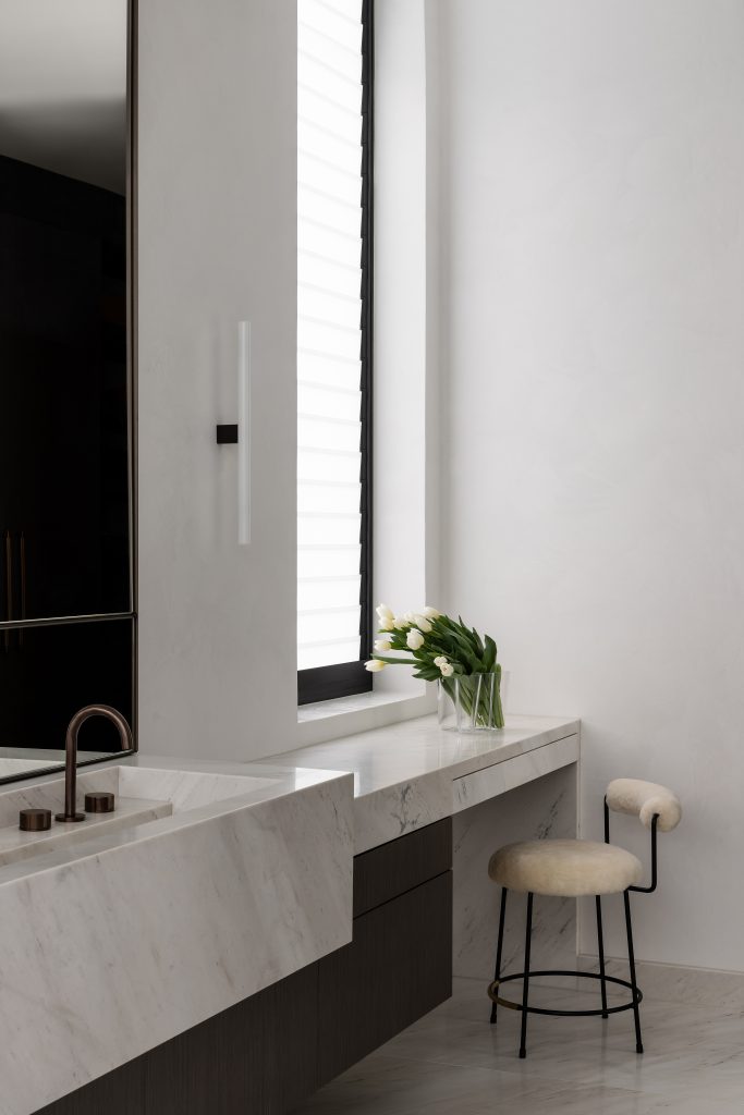A dedicated space for getting ready with natural light.