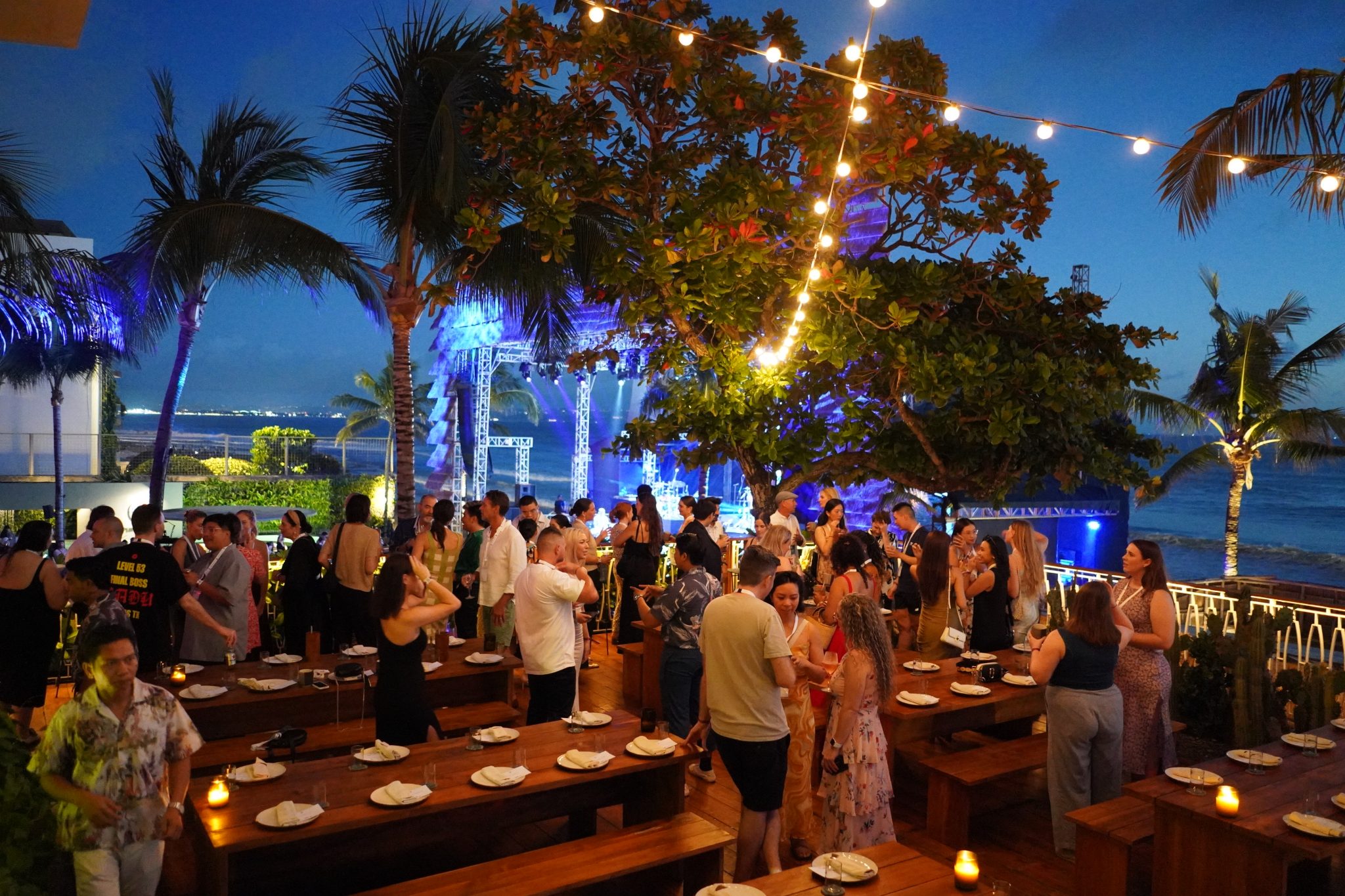 Private dining with a view to die for at the Australian Design Review 30UNDER30 retreat, Potatohead, Bali.
