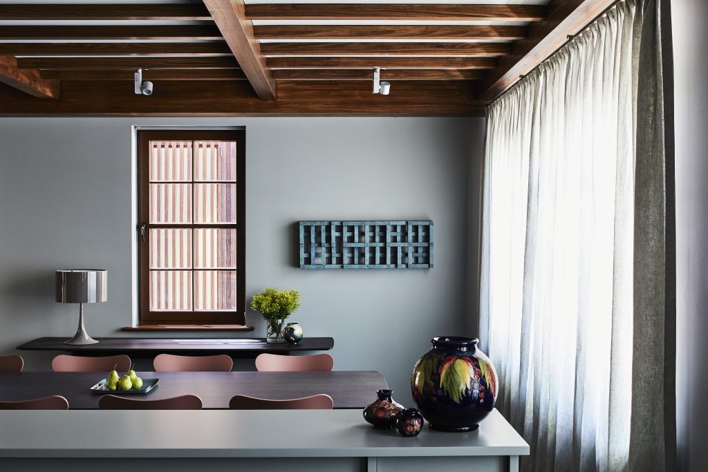 Jewel Box combines a warm earthy colour palette with natural materials and diffuse natural lighting. Photography by James Geer.