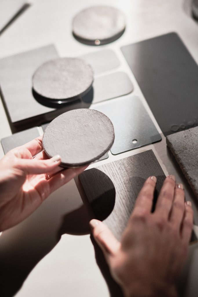 Pulling together material and colour palettes. Photography by Adrian Lander.