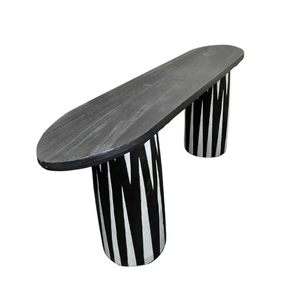 Ubu black and white console table