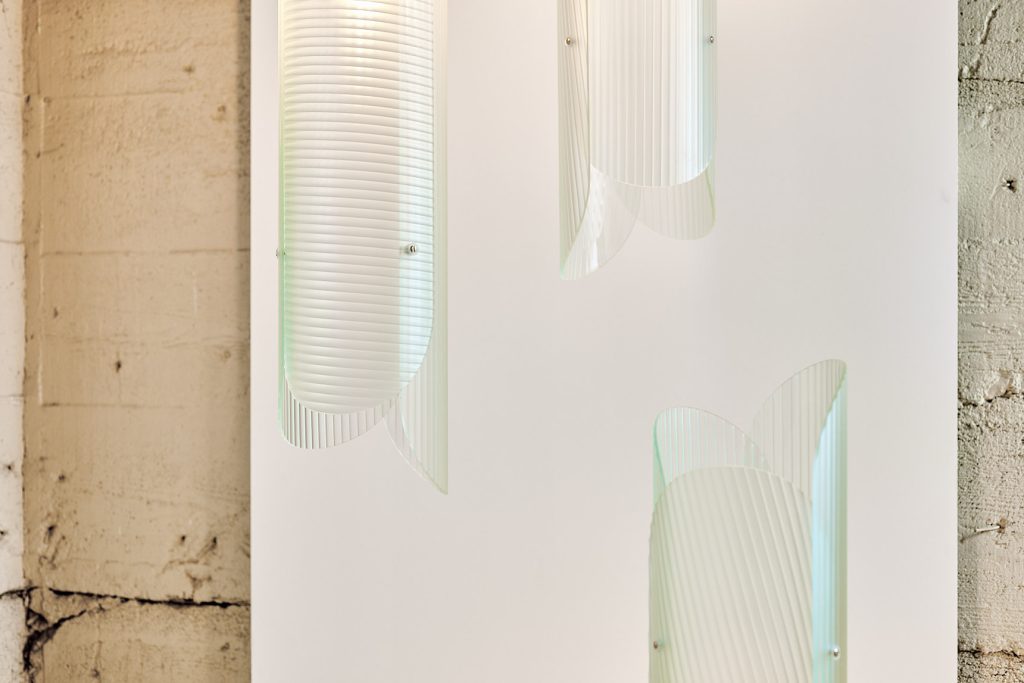 Solo show by Elliat Rich Mythica Ignota: Artefacts of the Oscillocene and the Warawana Mythologies installed at Canberra Glassworks 3 Oct to 15 Dec 2024.
