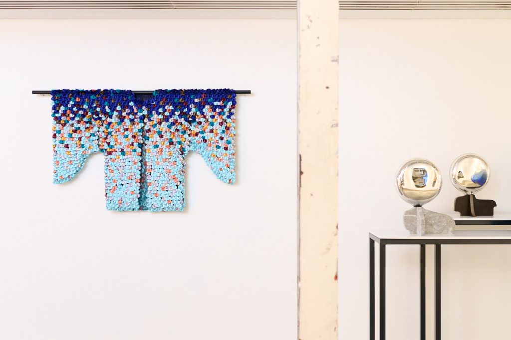 Solo show by Elliat Rich Mythica Ignota: Artefacts of the Oscillocene and the Warawana Mythologies installed at Canberra Glassworks 3 Oct to 15 Dec 2024.