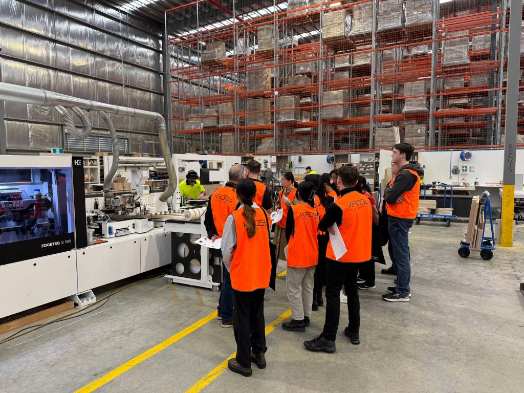 Young designers on Krost warehouse tour