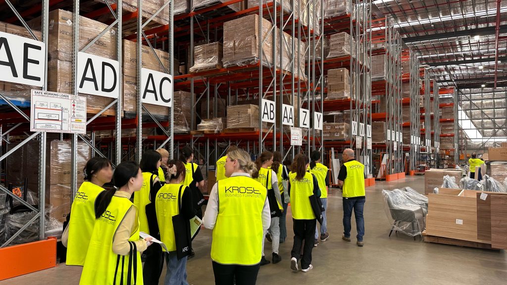 Young designers on Krost warehouse tour