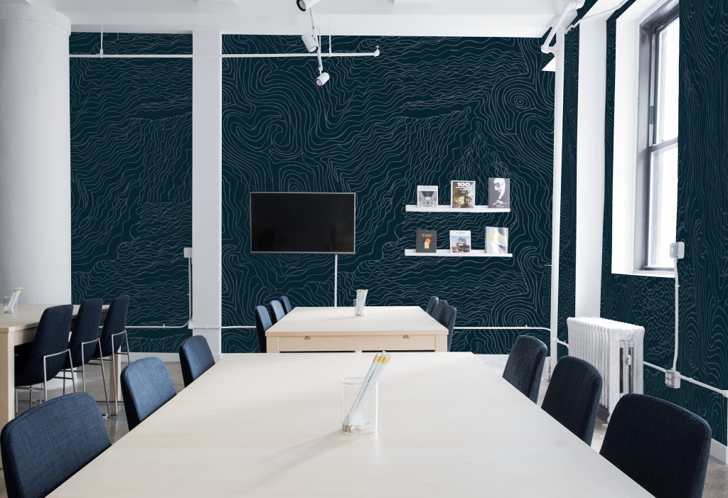Render of AcoustiCalm Topography Swell panel by Materialised